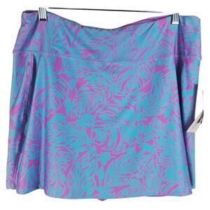 Nanette Lapore Sketched Palms Athletic Pickle Ball Skort Women XL NWT
